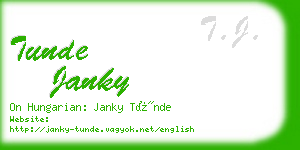 tunde janky business card